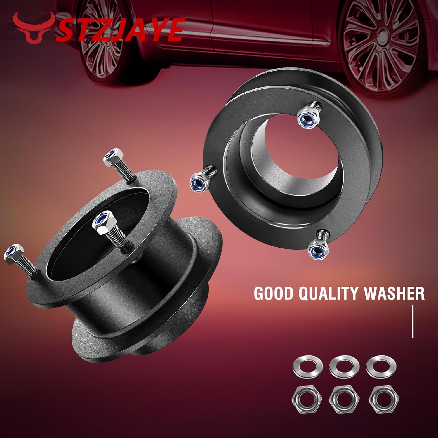 2in Front Lift Kits Compatible with 1994-2008 Dodge Ram 1500, 2" Leveling Lift Kit for 1994-2010 Dodge Ram 2500/3500, Aluminum Suspension Level Kit Front Strut Spacers for 2011-2013 Ram 2500/3500