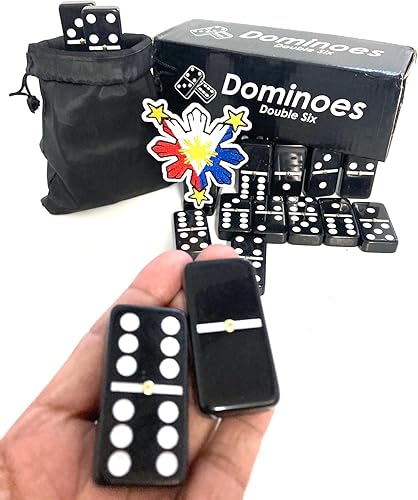 Miniatura 5 de Juego de dominó filipino y Double Six con diseño de bandera de Filipinas y bolsa de almacenamiento, celebra la cultura filipina con estilo