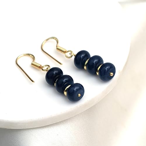 Miniatura 186 de Gempires - Aretes ligeros con cuentas hechas a mano, hipoalergénicos, chapados en oro, aretes colgantes para mujer
