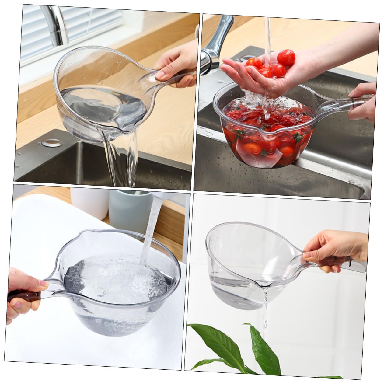 PRETYZOOM 6piezas Cucharón De Agua Mango Para Cocina Baño y Jardín Utensilio Práctico Para y Lavar Vegetales