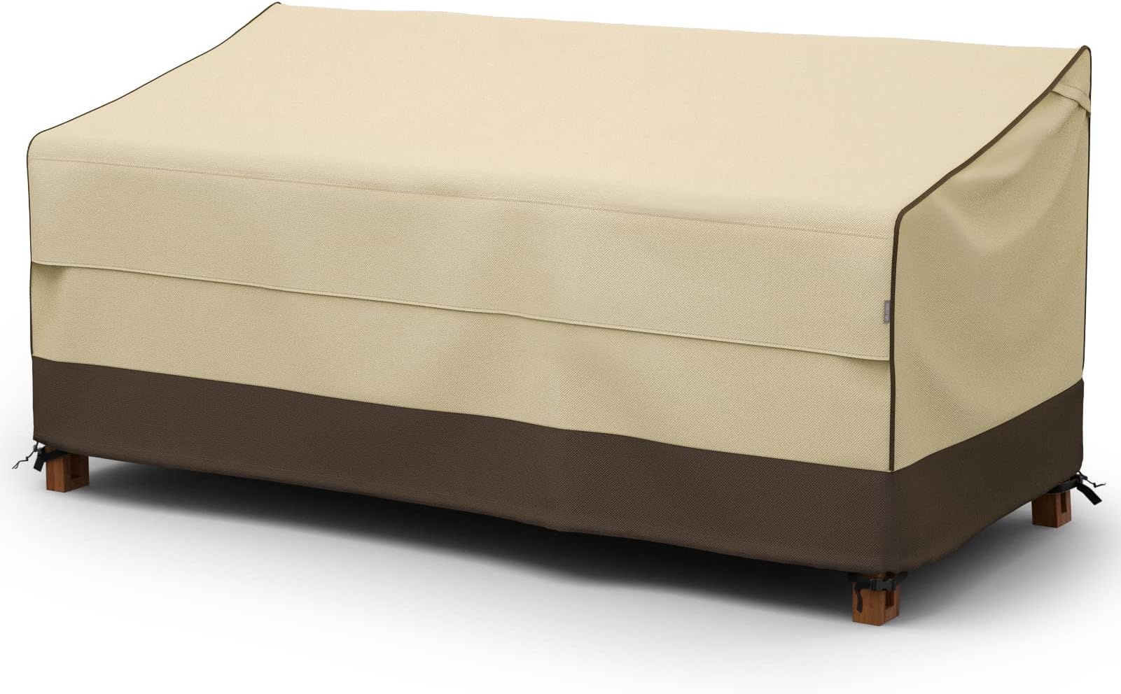 MR. COVER 3-Seater Outdoor Couch Cover Waterproof, 80-Inch Patio Furniture Covers for Sofas, Large Air Vents, UV-Resistant & Heavy Duty Material, Brown & Khaki, Sifdios Series