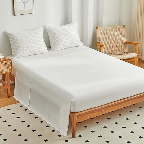 Miniatura 7 de WARMDERN Juego de edredón tamaño King, edredón blanco bohemio a rayas, edredón ligero de microfibra alternativa al plumón, juego de ropa de cama