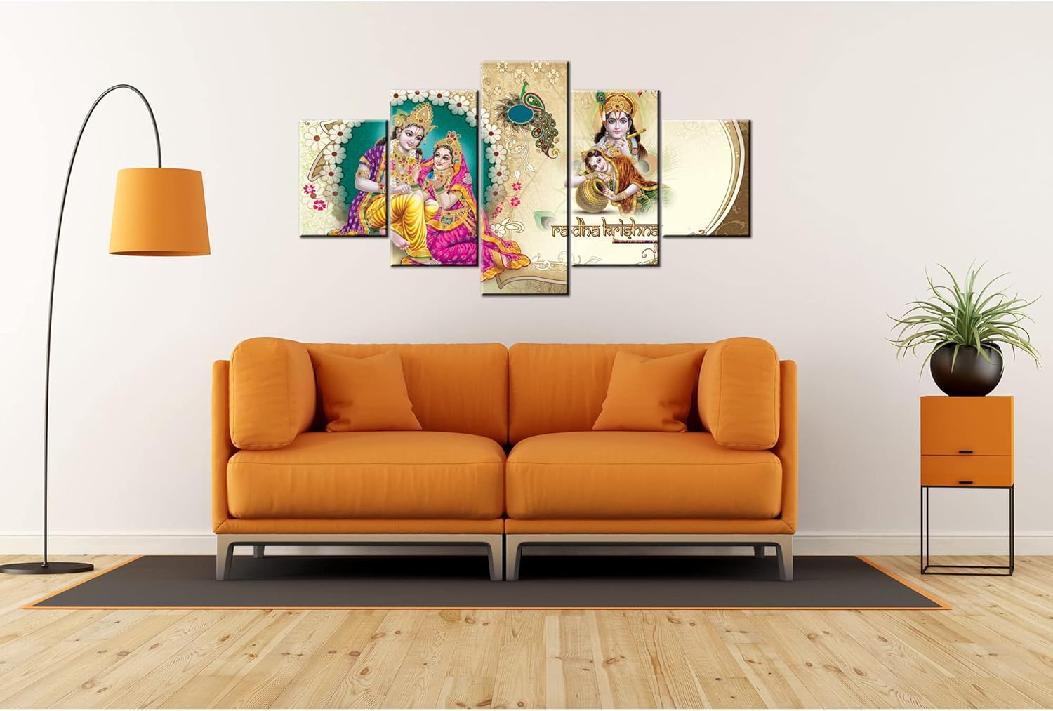 Radha Krishna Wall Art, Picture Indian Krishna Canvas Art