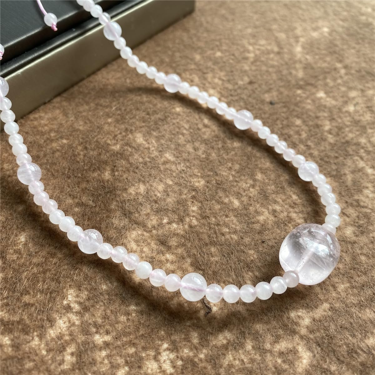 Wizock Rose Quartz Crystals Necklace Crystals and Gemstones Bring Lucky Love Stones Beaded Necklaces for Women Reiki Spiritual Jewelry Gifts for Her - Image 4