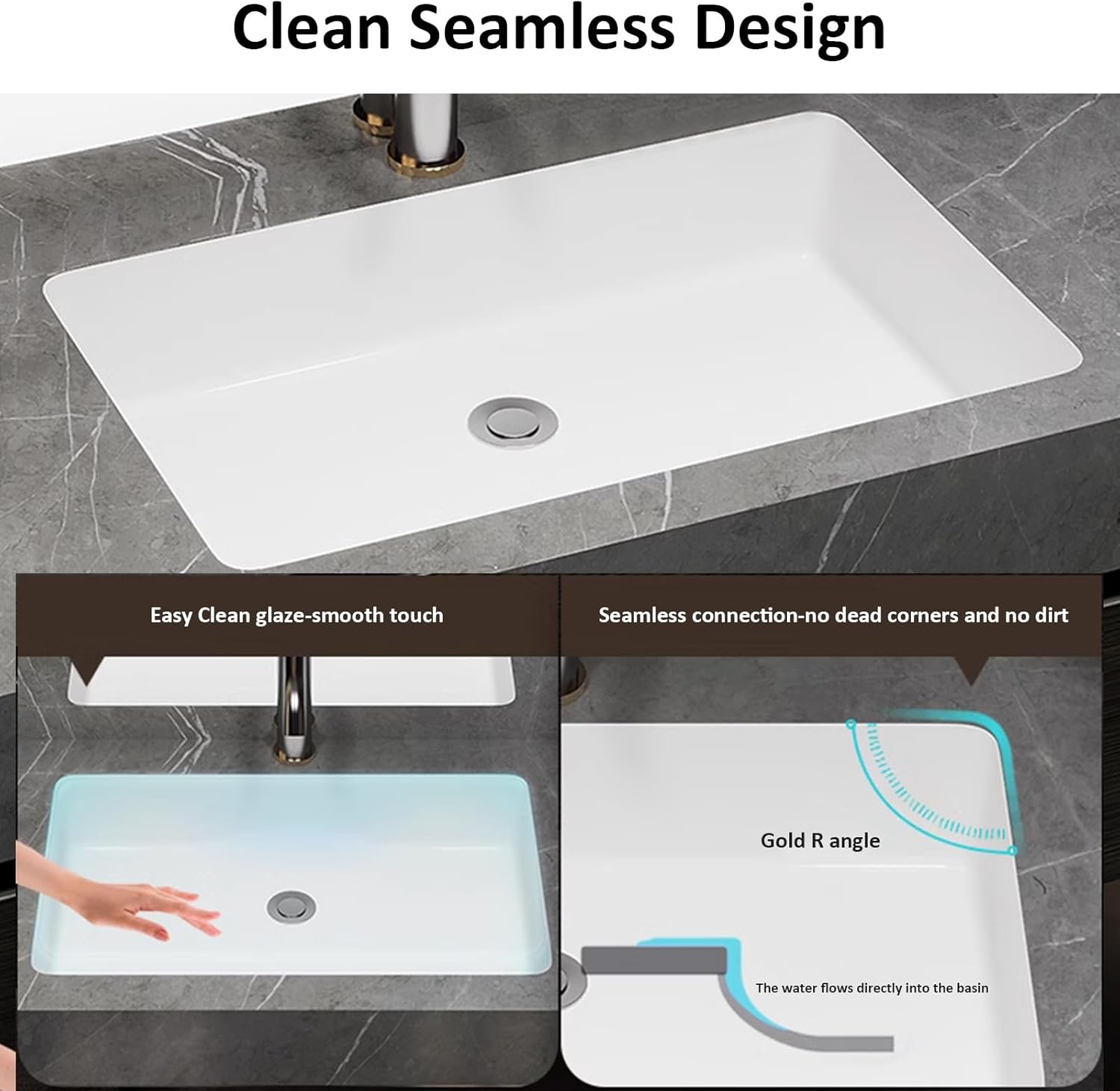 Bathroom Vanity with Sink - 48IN Black Suspended Bathroom Vanity with One Click Defogging & 2 Drawers | Smart Touch, Diverse Storage Space