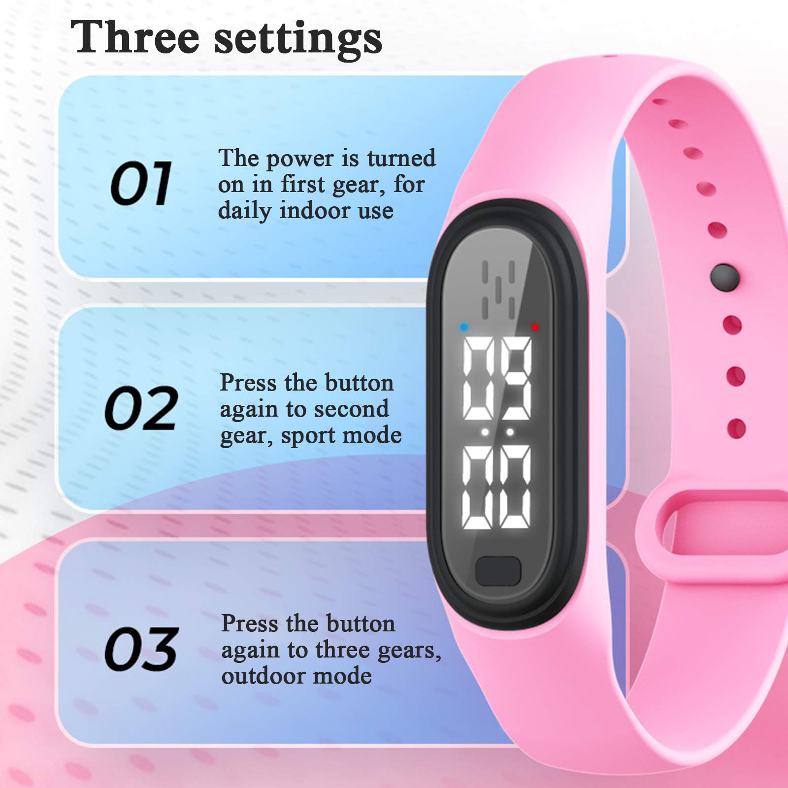 Bracelet anti-moustiques à ultrasons avec affichage de l'heure, bracelet étanche rechargeable par USB pour voyage et camping