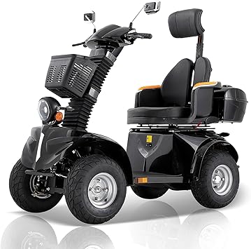 Heavy Duty Mobility Scooters for Seniors & Adults 500lbs Capacity - Electric Powered Mobility Cart - 1000W All Terrain Recreational Mobility Scooter for Travel