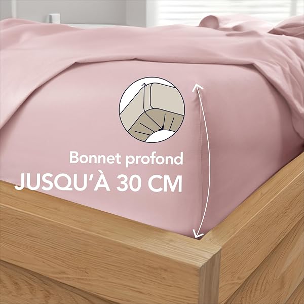 Dreamzie - Drap Housse 160x200 Bonnet 35 cm | Microfibre Ultra Douce - Matelas Épais - Oeko-Tex | Confort, Respirabilité, Entretien Facile - Rose - 2