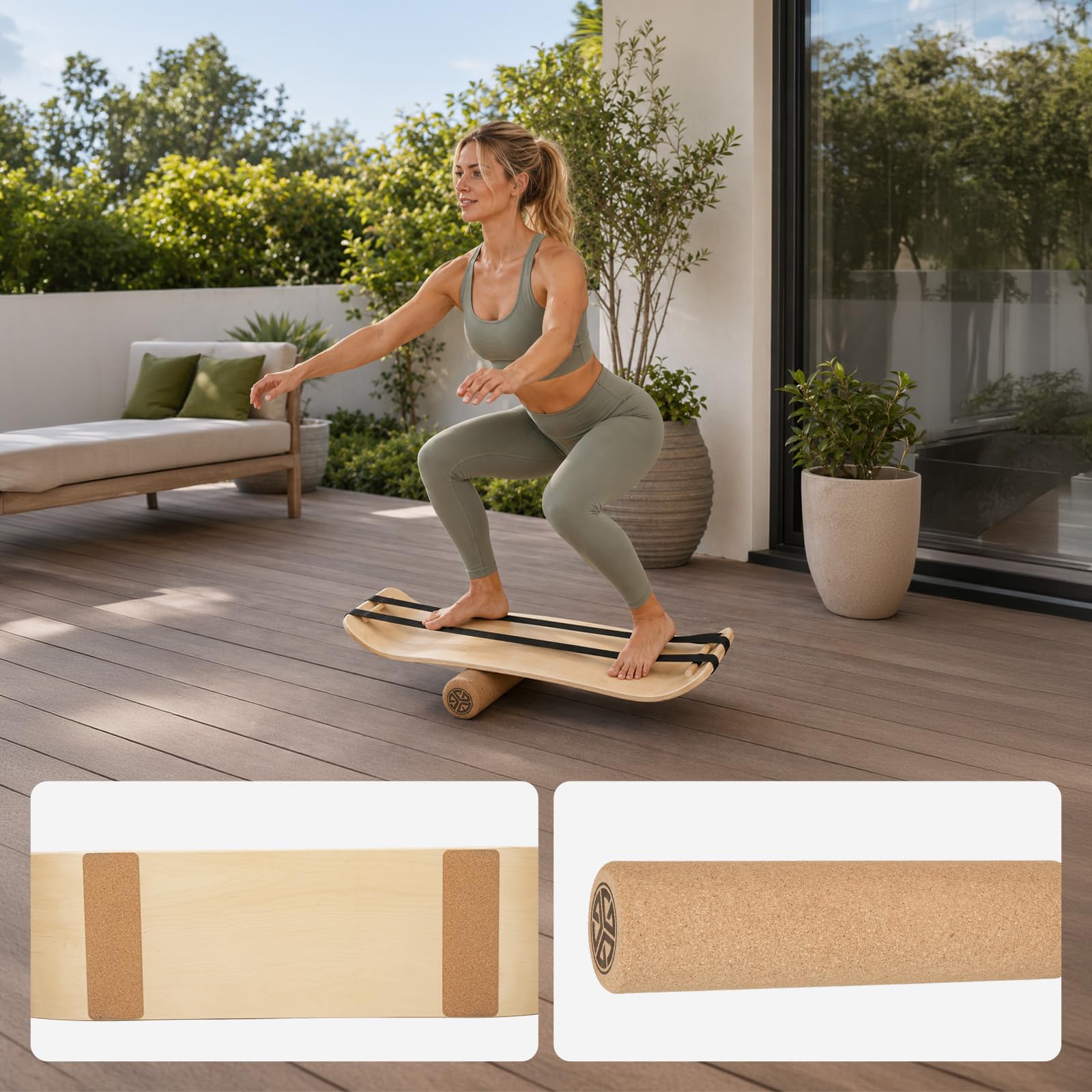 Balance-Board für Reha & Core-Training, für Kinder & Erwachsene, Yoga & Pilates geeignet.