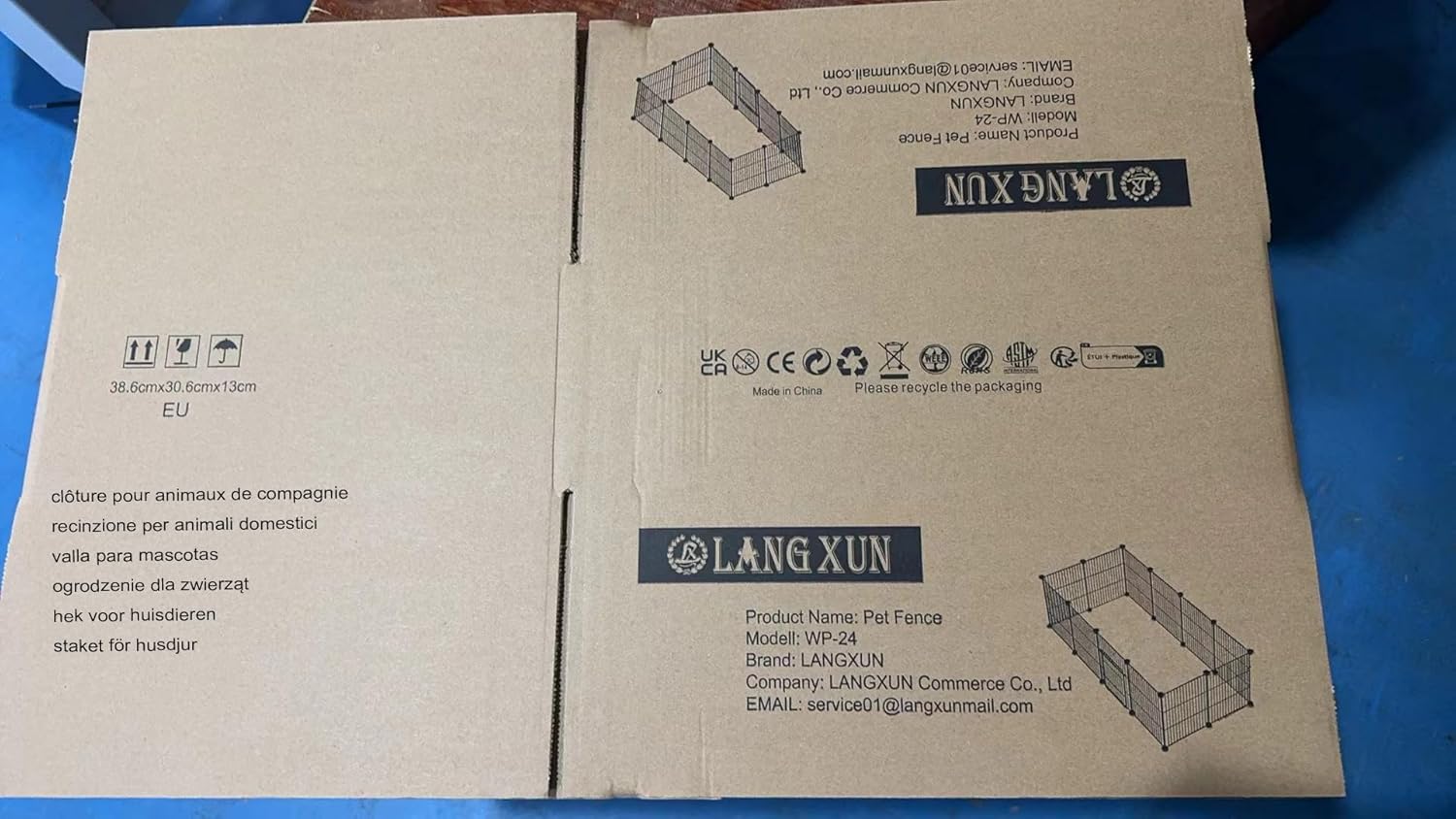 LANGXUN 24pcs DIY Small Animal Pet Playpen with Waterproof Mat, C&C Cage for Puppy Kitten, Rabbit Cage,Guinea PigsGuinea Pig Cages | Indoor & Outdoor Portable Metal Wire Yard Fence, Metal Pet Panels