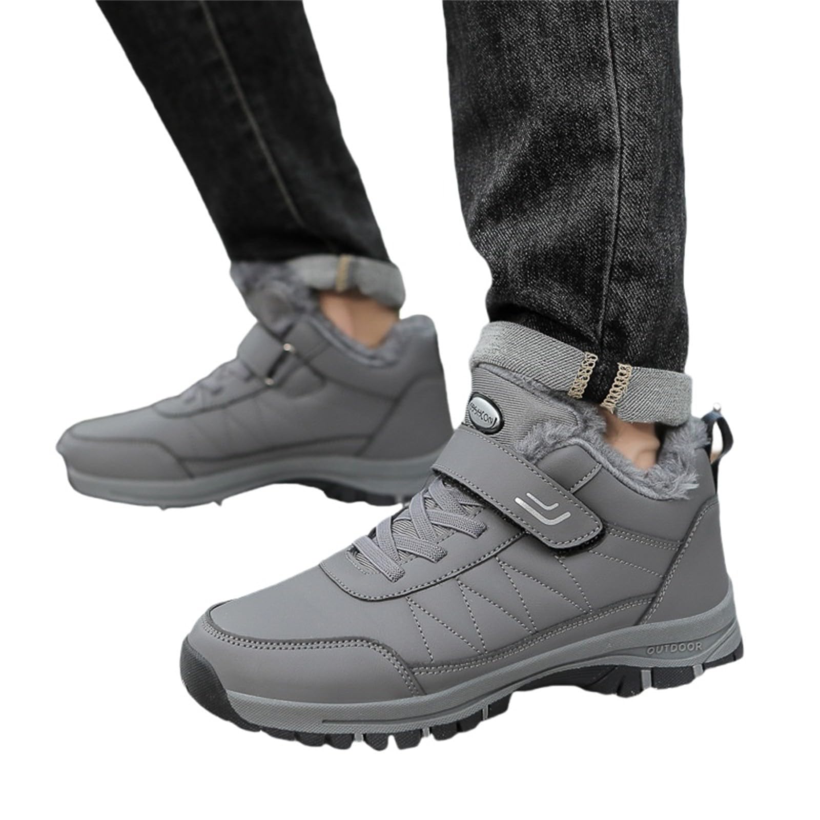 Generisch Sneaker da uomo e da donna, scarpe sportive invernali, comode e antiscivolo, ortopediche, scarpe invernali, leggere, corte, slipon, stivali larghi