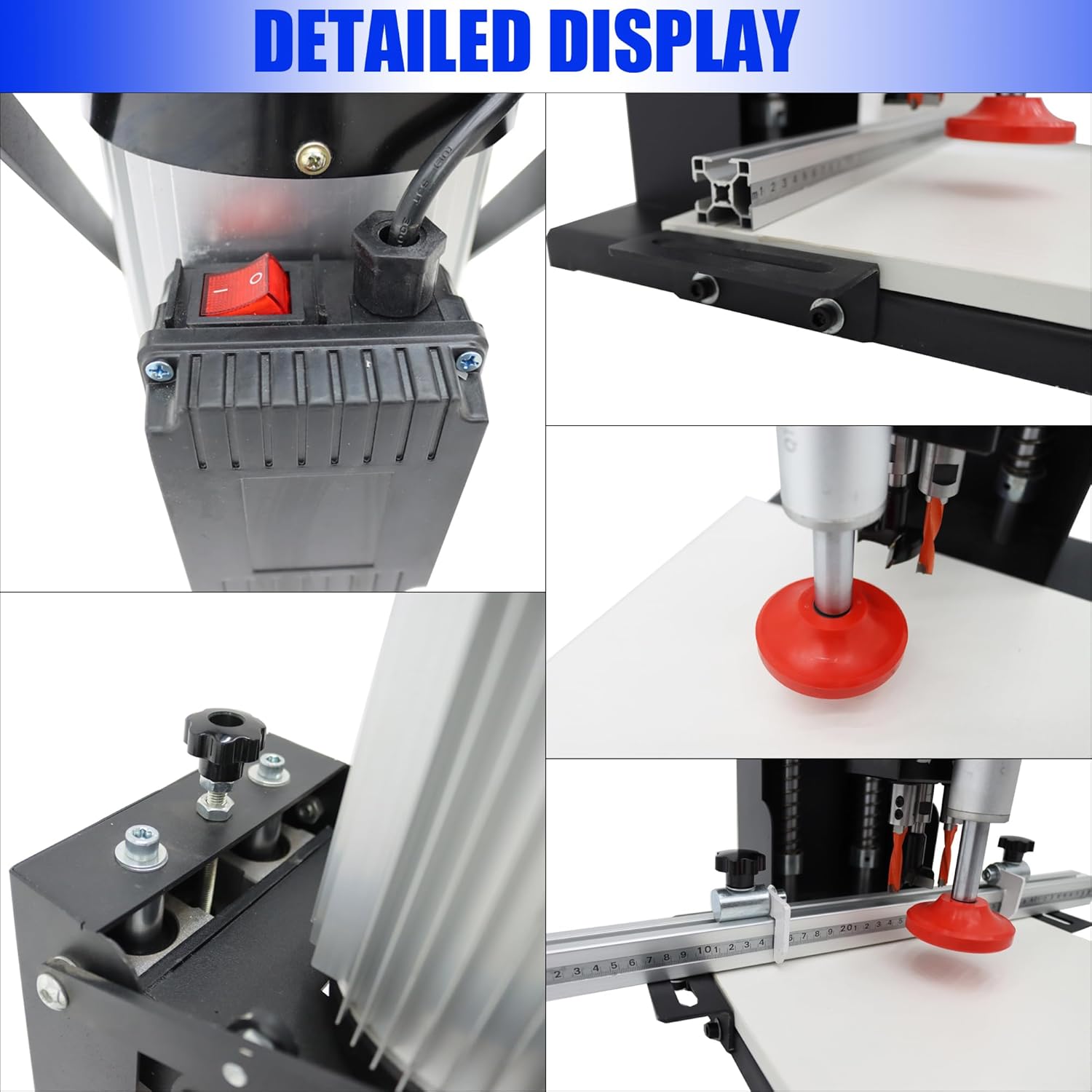 110V 45-9.5mm Portable Hinge Drilling Machine for Woodworking – 1100W Hinge Boring Tool with 0-40mm Depth, 2840 RPM for Cabinets, Doors & Wardrobes