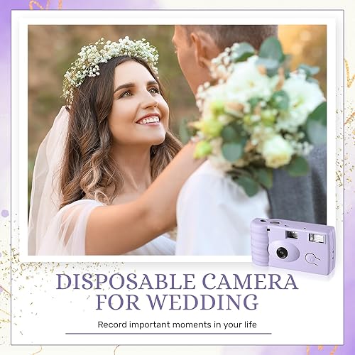 Miniatura 5 de Treela Paquete de 6 cámaras desechables para boda, despedida de soltera, de un solo uso, cámara flash de 1.38 pulgadas (1.378 in), cámara para