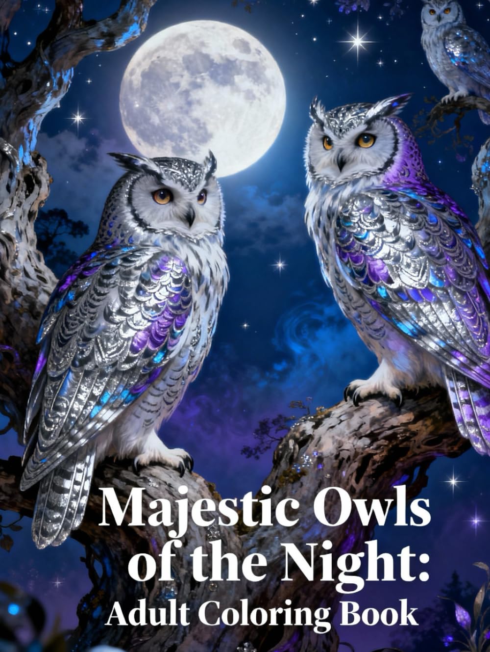 Majestic Owls of the Night: Adult Coloring Book: A Stunning Collection of Nocturnal Owl Illustrations for Relaxation, Mindfulness & Stress Relief (Legends of Feather & Fur)