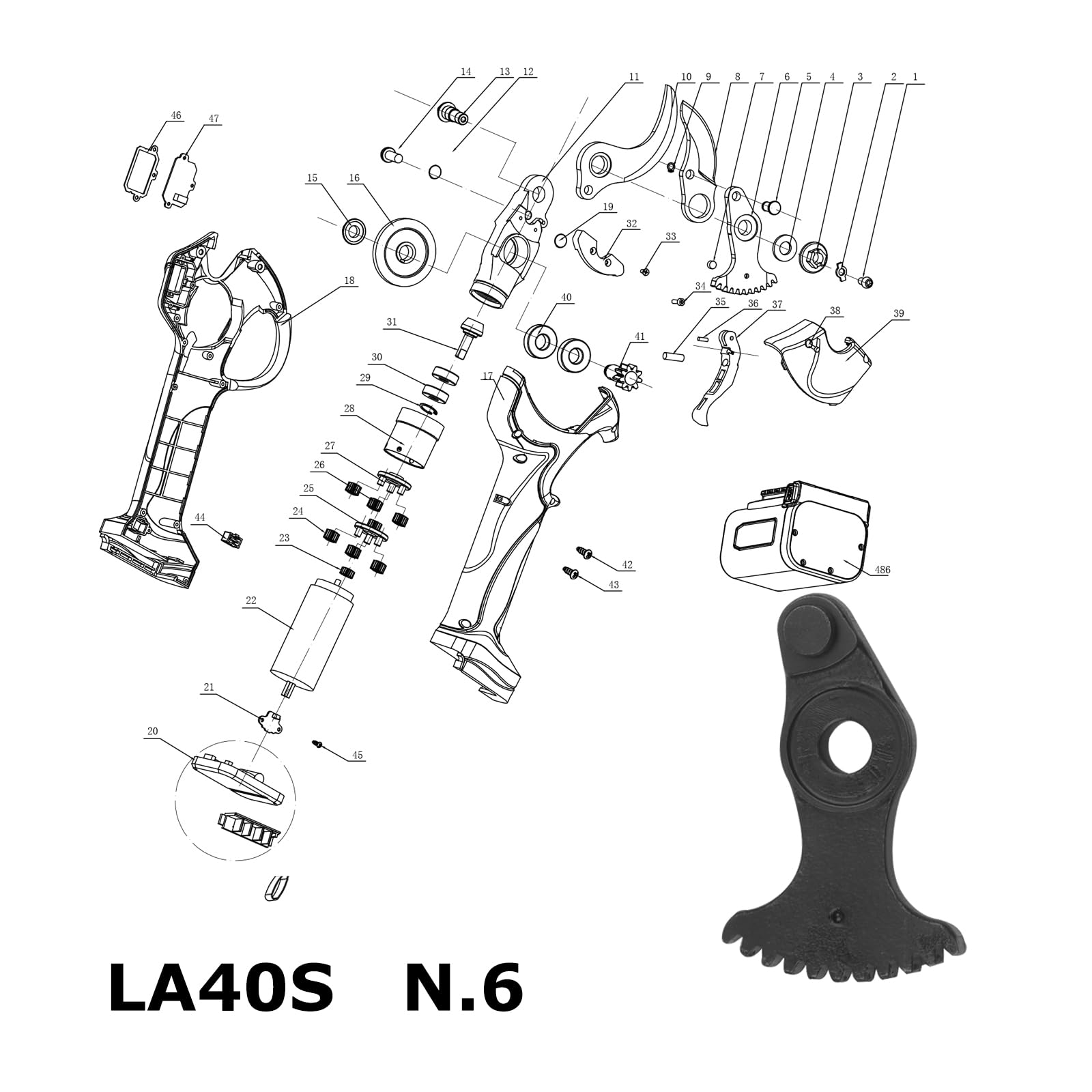 Laecabv - Accesorios de repuesto para tijeras 40 mm (#6).