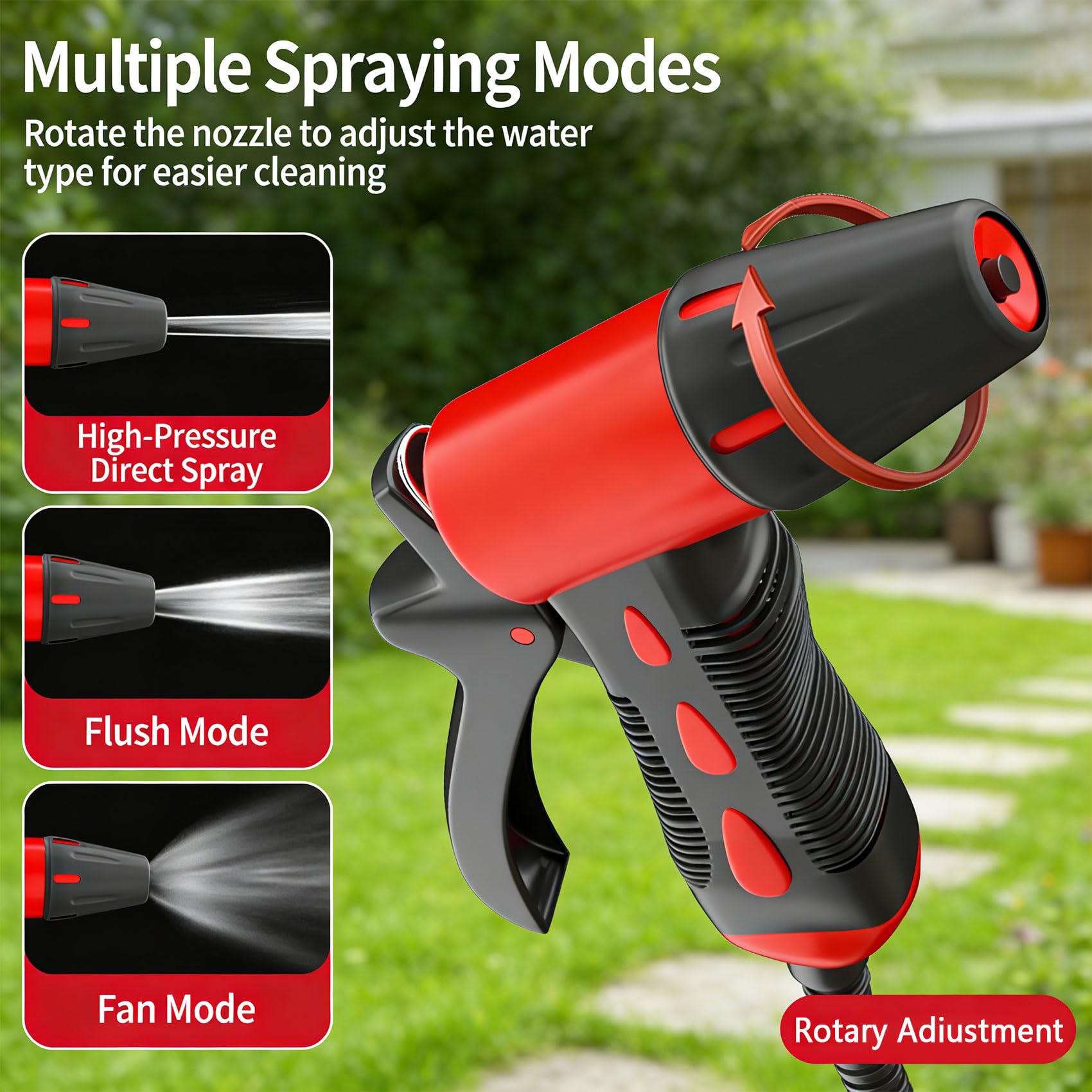 Herramienta de riego de jardín de con Funciones de aspersión variadas, Adecuada para Diferentes Necesidades, rociador de jardín Flexible