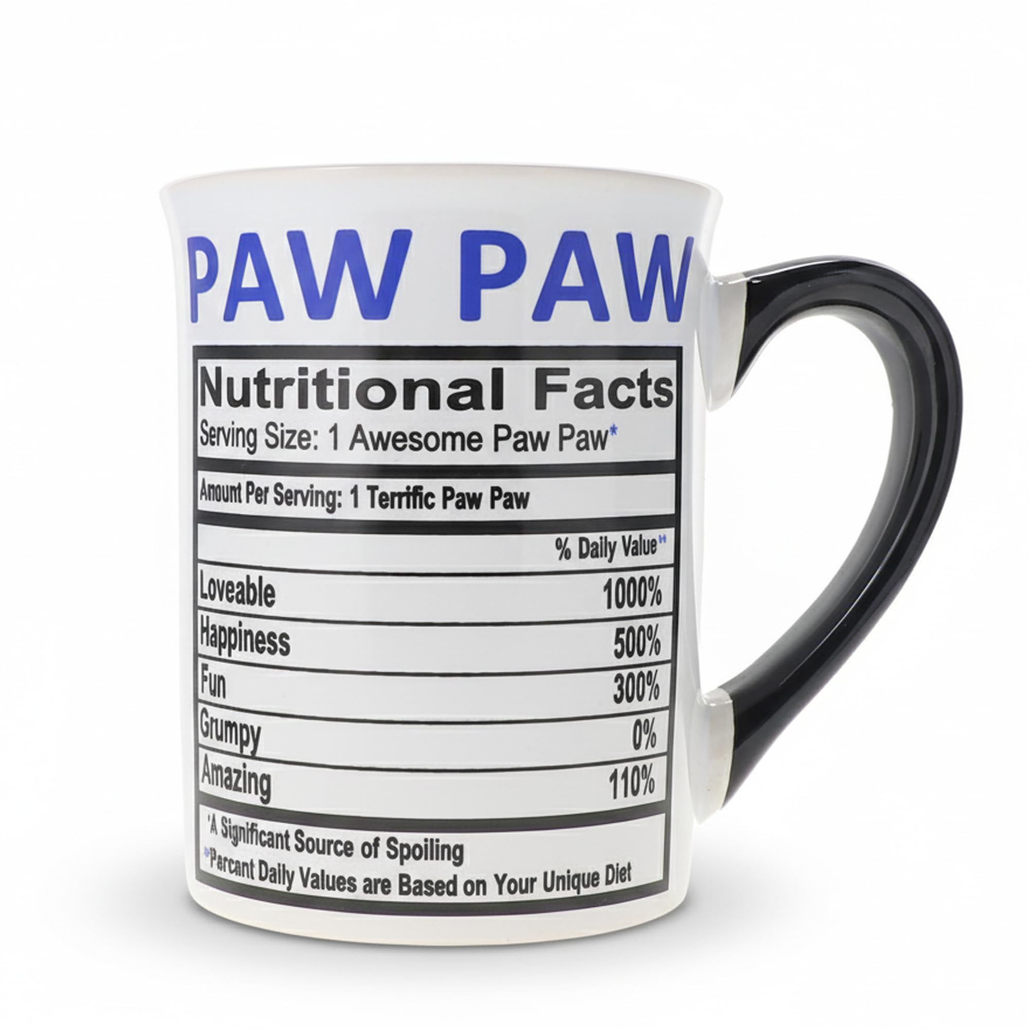 Cottage Creek Coffee Cup | 16oz. Large Ceramic Paw Paw Coffee Mug | Ideal Gift for Grandpa, Papa, and Dad for Father's Day, Birthday, or Christmas | Pawpaw Mug for Papaw