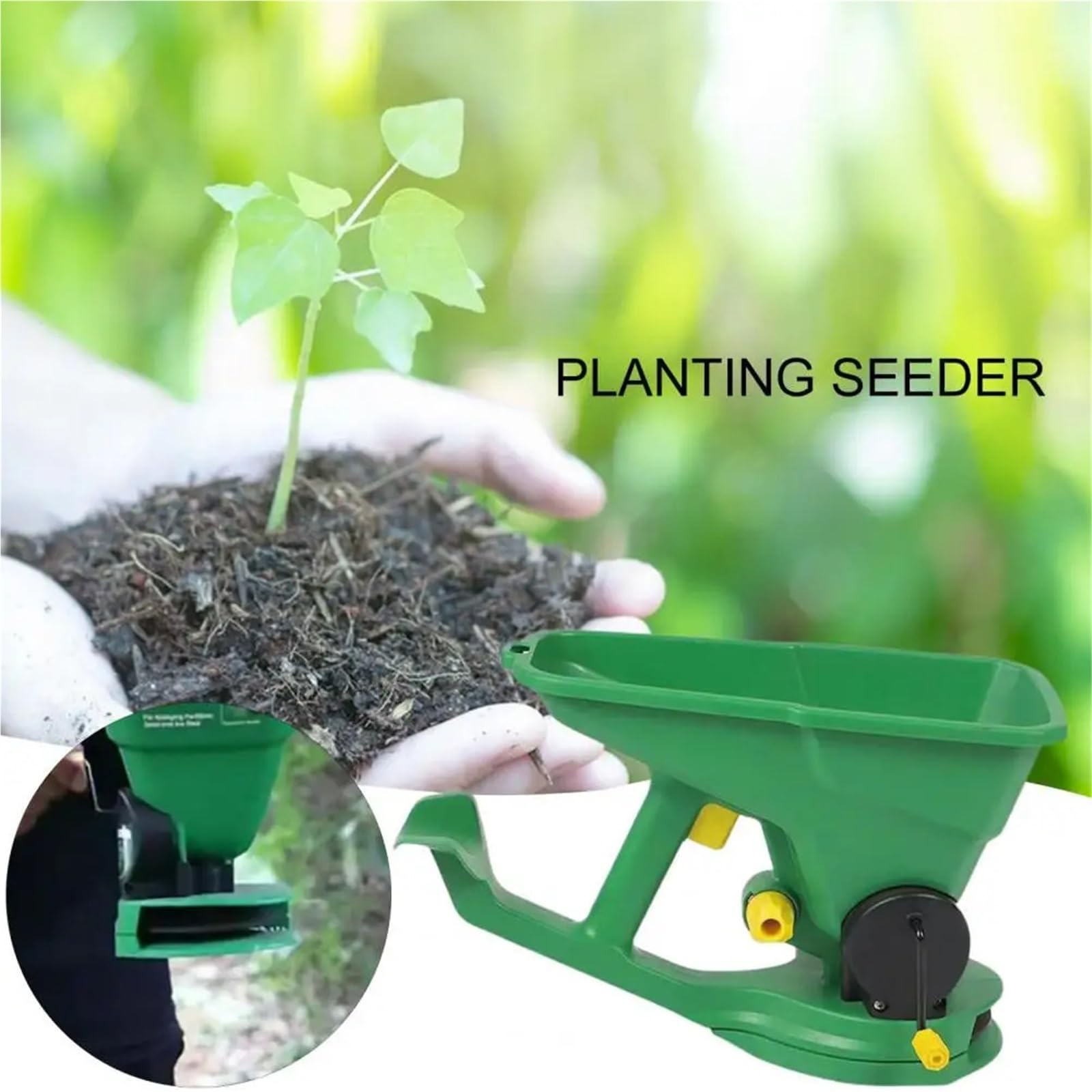 semoir Manuel Épandeur de Jardin Portable, jardinière portative pour Jardin et Ferme avec capacité de 1,5 l, 5 Vitesses, économie d'énergie Fournitures de Jardin