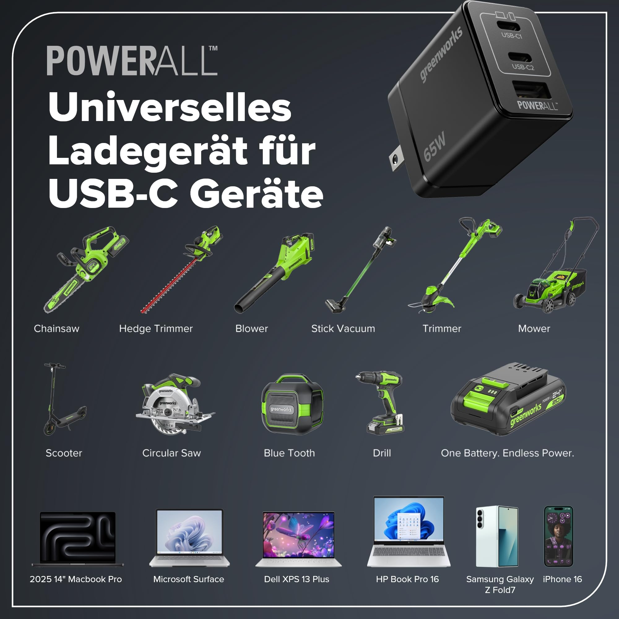 Greenworks 2 x 24 V (48 V) 30 cm bezszczotkowa łopata do śniegu ze światłem LED, kierunkowe sterowanie łopatkami, z (2) akumulatorami 4,0 Ah bez USB i szybką ładowarką 4 A z podwójnym portem