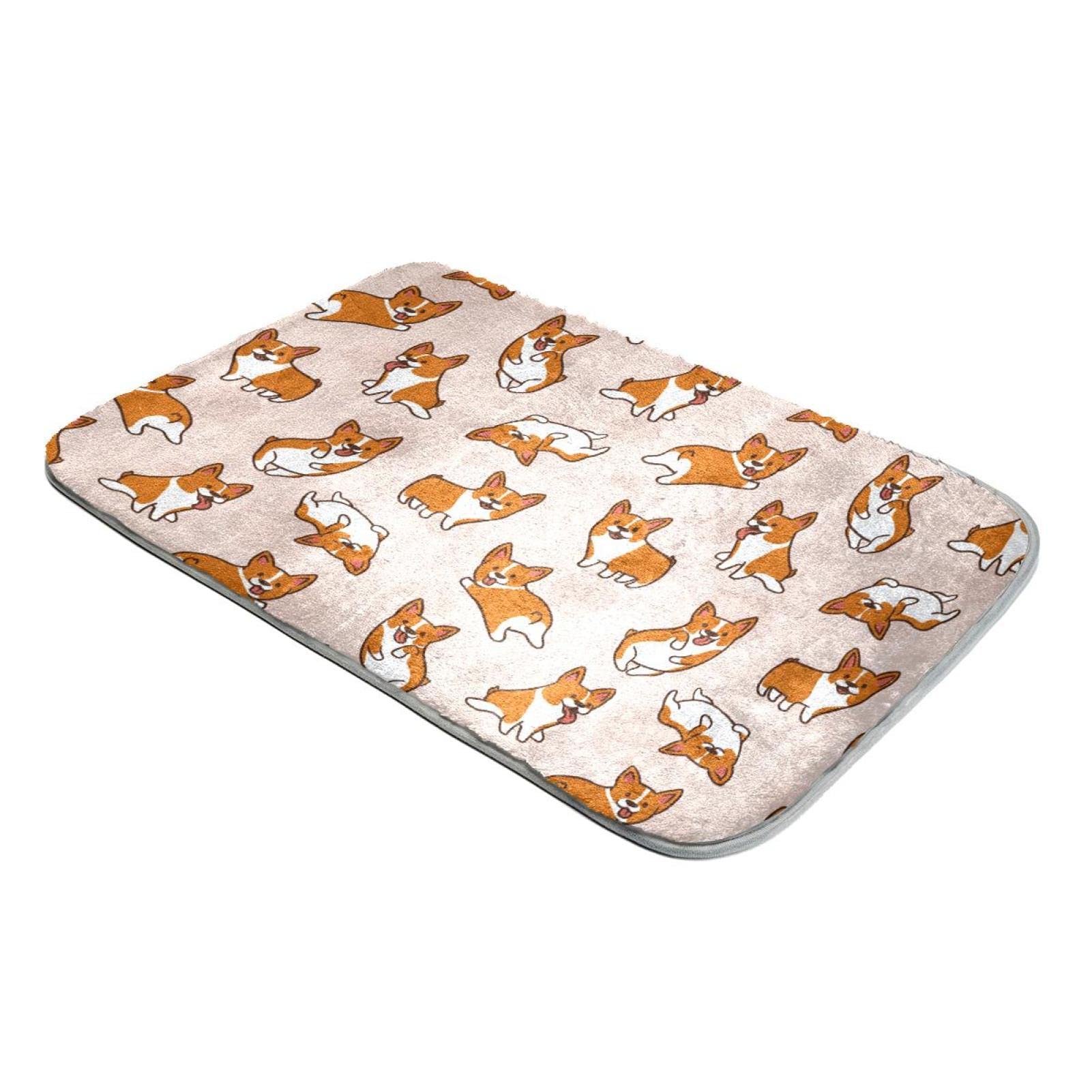 Tapis à poils longs corgi en fausse fourrure douce pour chambre