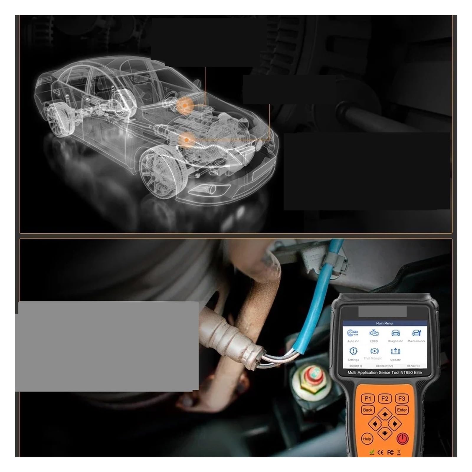 Skaner samochodowy OBD2 EPB BRT DPF 26+ Reset SRS Profesjonalne narzędzie diagnostyczne do samochodów, Jednostka Serwisowa