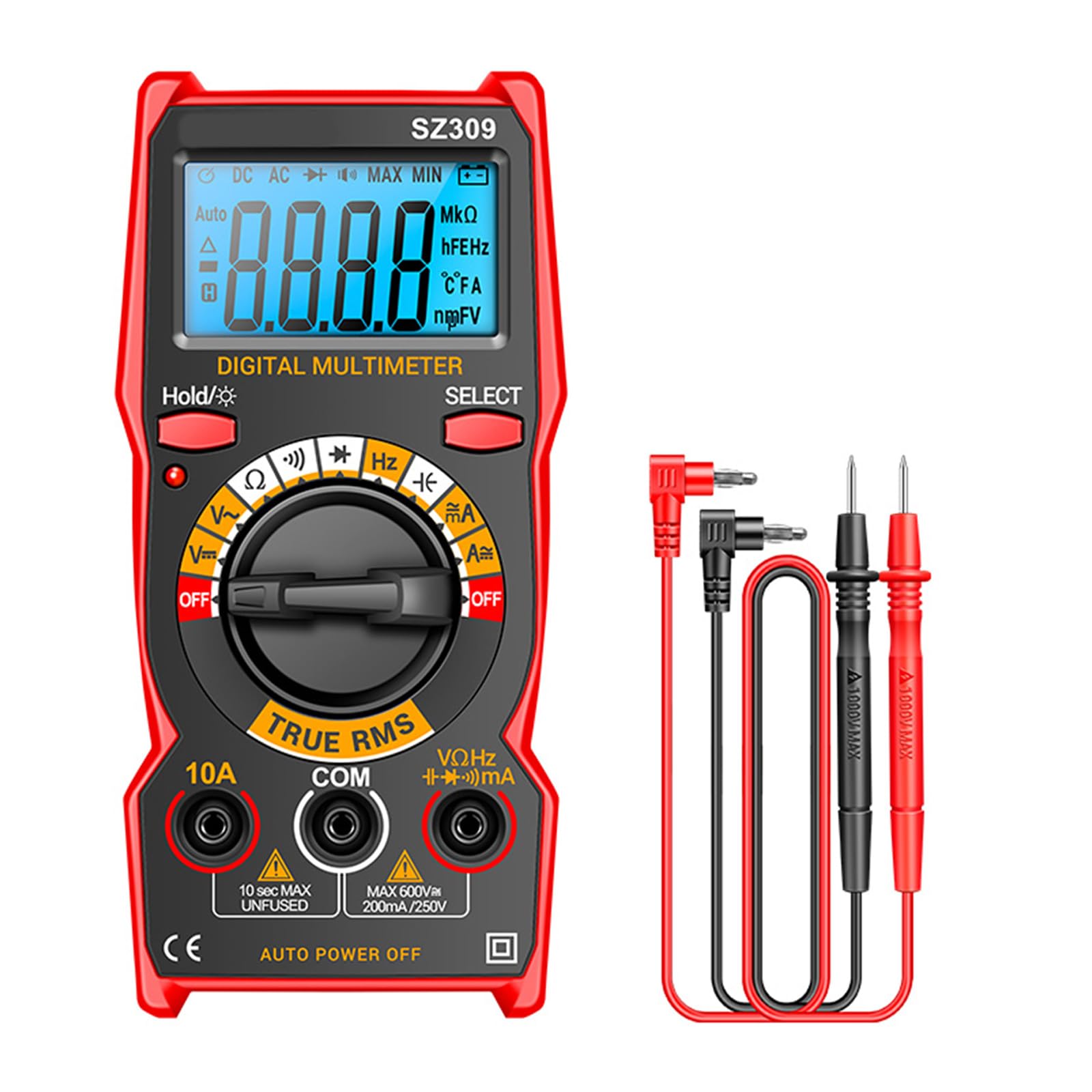 Kalttoy Multimeter For Resistance Capacitance Frequency Diode Current Tester Multi Tester With Backlit Clear Display