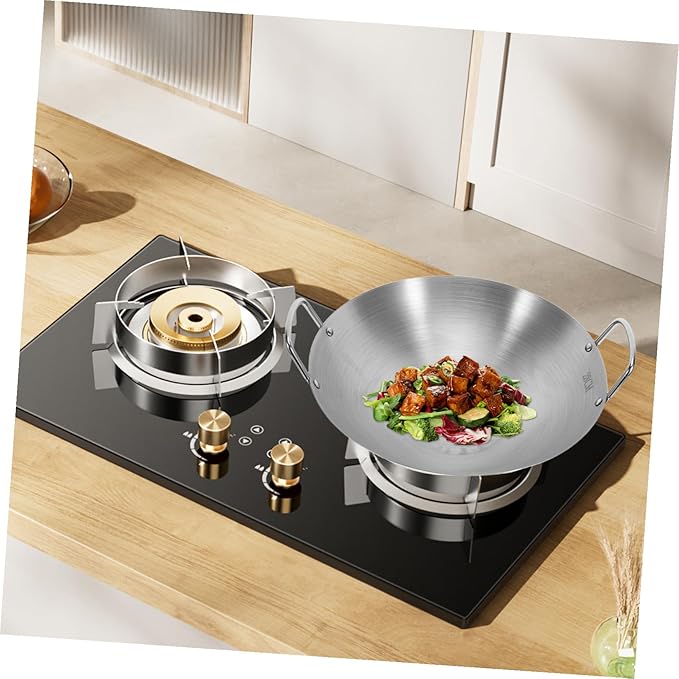 Wok de Acero Inoxidable Housoutil 12 pulgadas para Gas miniatura 7