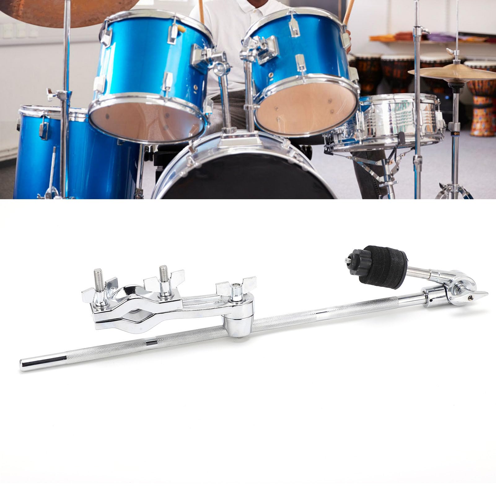 Boom Soporte de platillo Soporte de brazo de platillo Kit de batería Abrazaderas de extensión ajustables con almohadilla de fieltro para piezas de repuesto de instrumentos de percusión