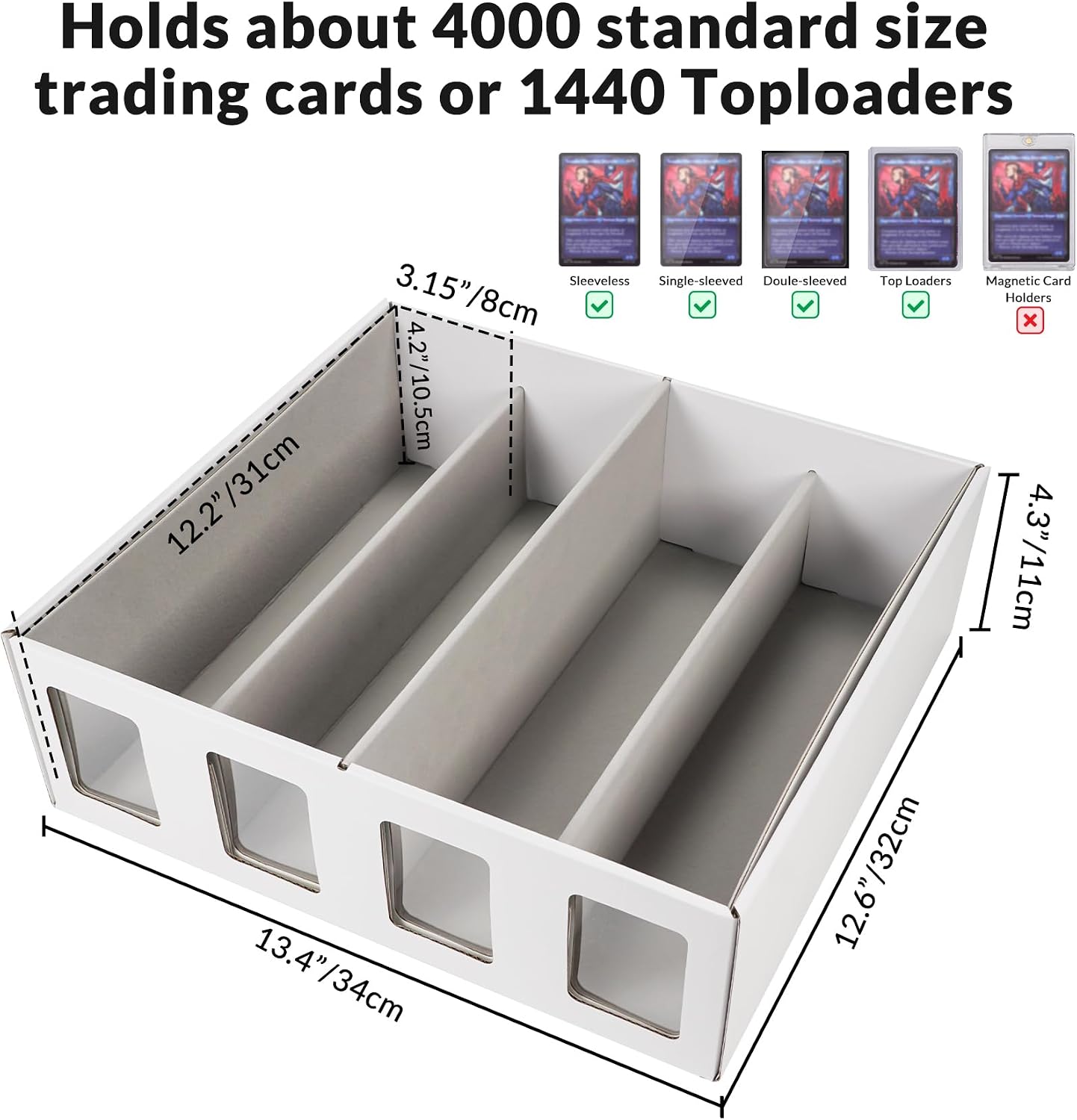 AFIING Trading Card Storage Box, 1PK image 2