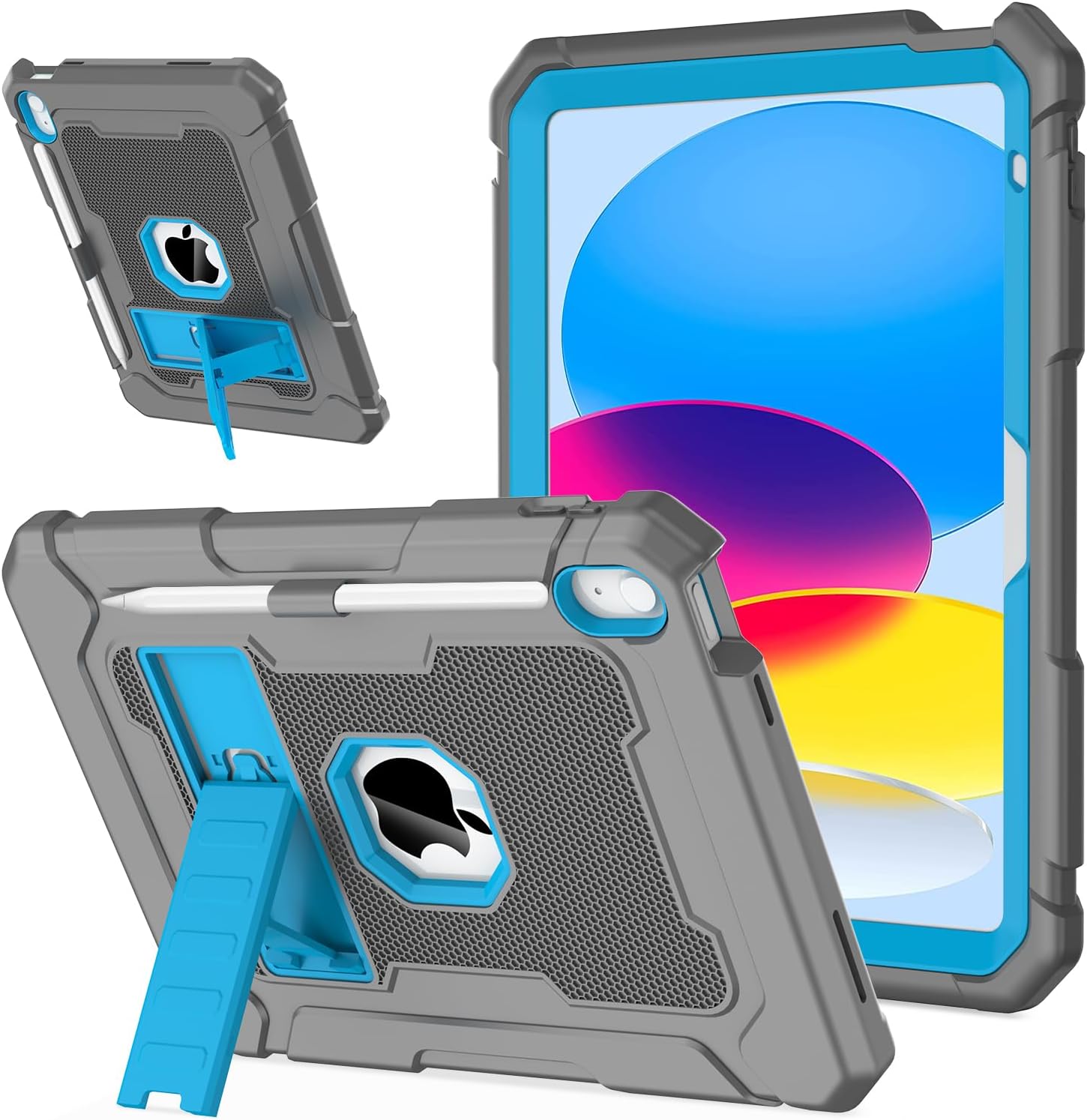 LTROP Case for iPad A16 11th/10th Generation 11 inch/10.9", Grey/Blue