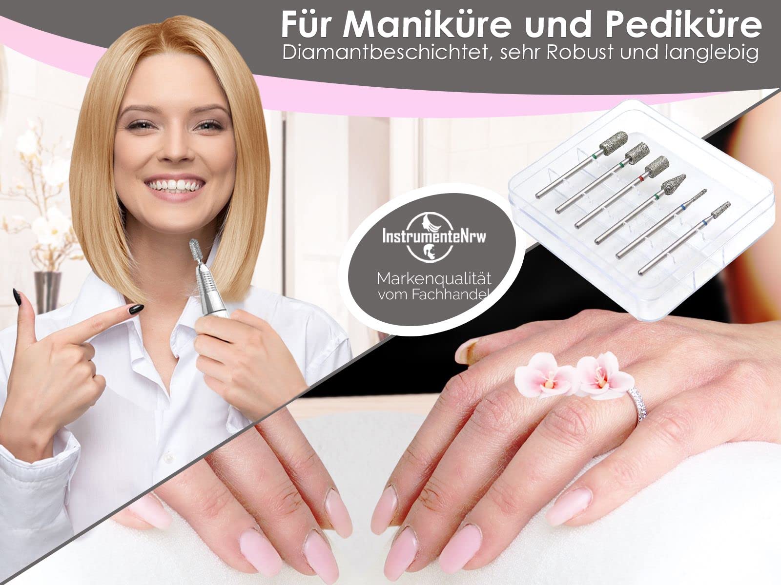 Diamantschleifer Fräser-Set 7-Teilig für Fußpflege und Maniküre