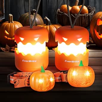 14 Best Halloween Camping Lanterns for Campsites and Halloween in 2027 18 EverBrite Halloween Pumpkin Lantern and Headlamp Set (2 Pack of Each)