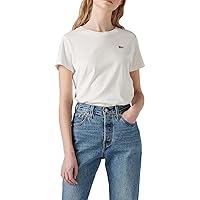 Levi's Maglietta da Donna The Perfect Tee con Logo a Righe, White Cn