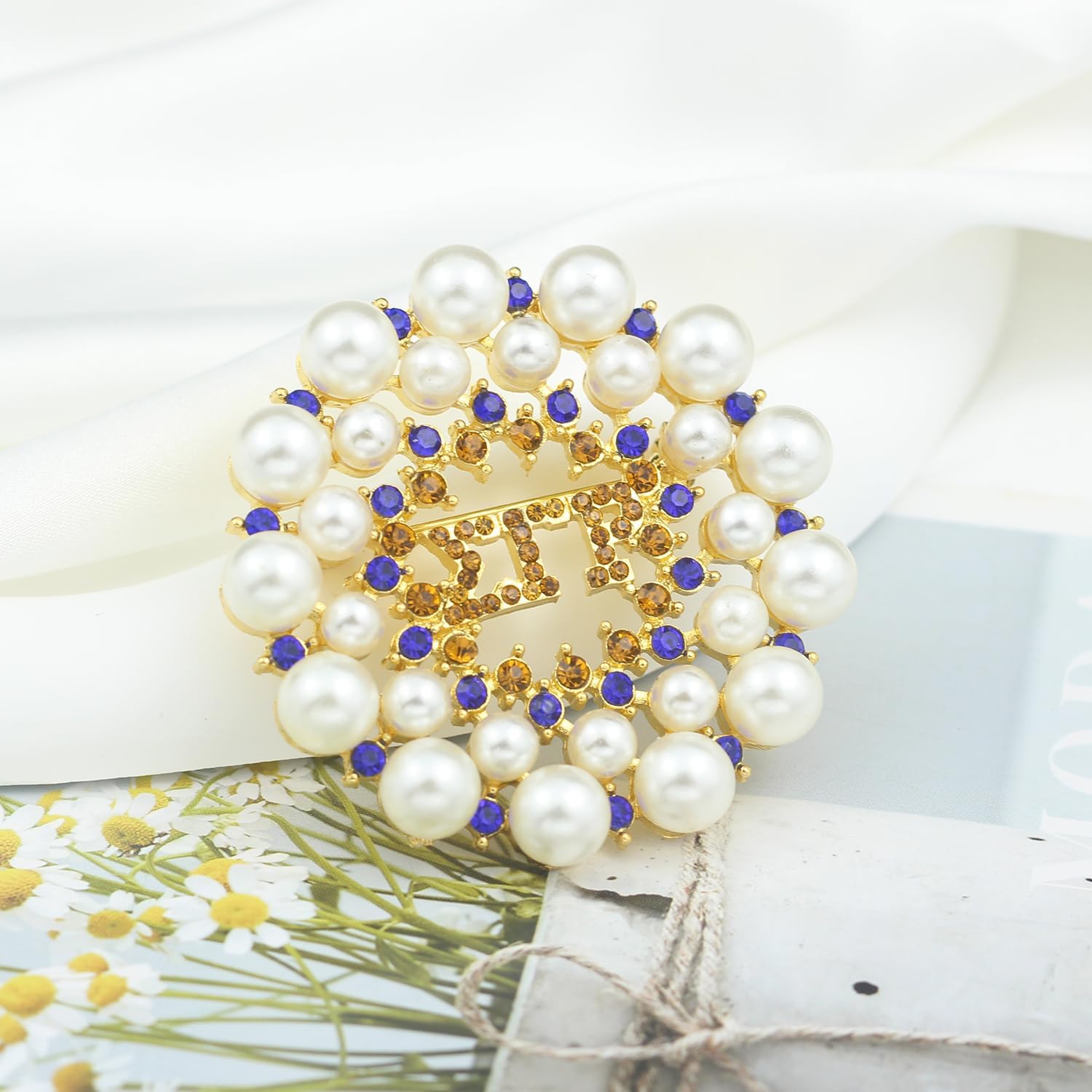 Greek Sorority Brooch 1922 SGR Pearl Brooch Pin Sigmaa Gamma Rho Gift Sorority Paraphernalia Gift for Women Soror - Image 2