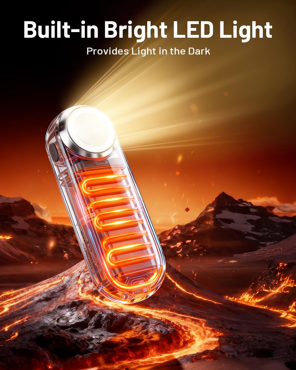 Rechargeable Hand Warmers 2 Pack - Magnetic AI Electric Hot Hands with LED Light, 3 Heat Settings Double Sided, 15H Battery Life, Portable Electric Heater for Outdoor,Hunting Camping , Christmas Gifts - Image 4