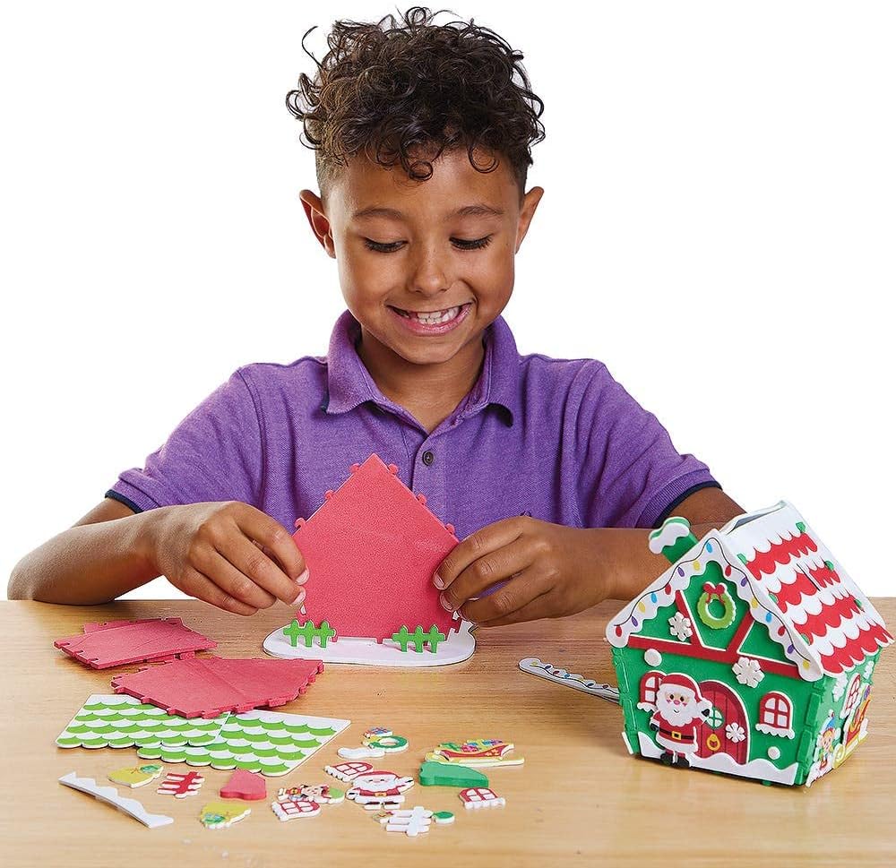 Baker Ross FX281 Christmas Workshop Foam Rubber 2 Pieces, Foam Craft Set for Children at Christmas, Christmas Decoration for Crafts, Medium