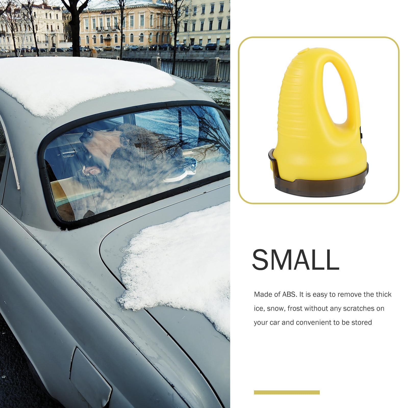 Raschietto Elettrico per Neve e Ghiaccio per Auto Manico ad Arco, Design Compatto in ABS, Strumento Multifunzione per Uso Invernale e Rimozione Efficiente della Neve
