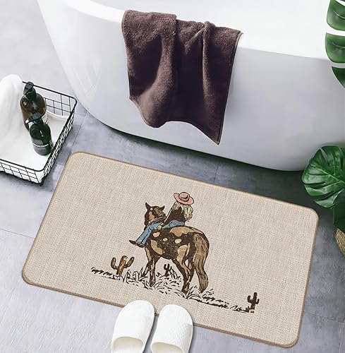 Miniatura 5 de Tapete de puerta occidental, de vaquera occidental, para puerta delantera, entrada interior y exterior, decoración de dormitorio de vaquera