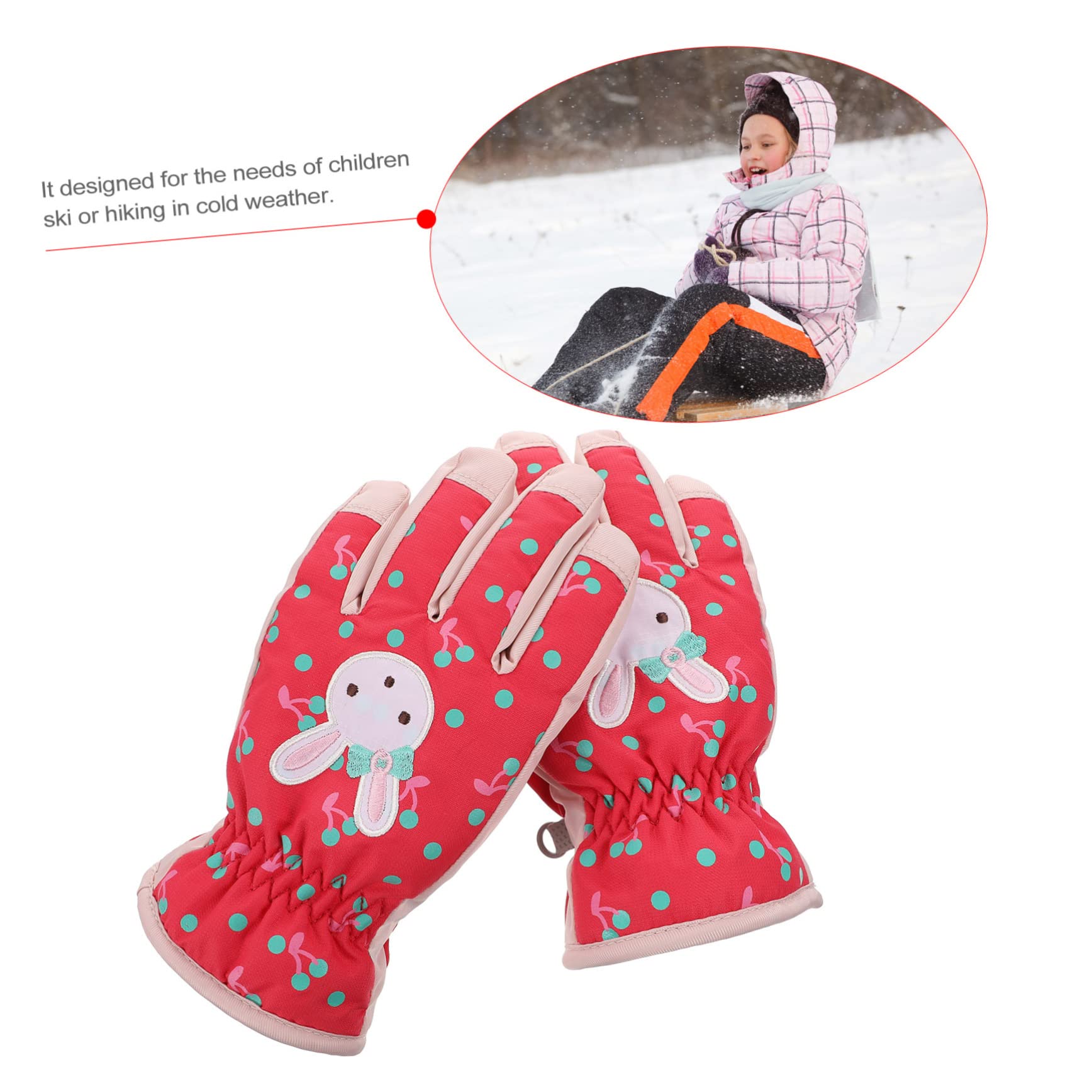 PACKOVE 3paare Mädchen Winter Ski Handschuhe wasserdichte Winddichte Und rutschfeste Fäustlinge Für Mädchen Für Und Outdoor-aktivitäten s Rot