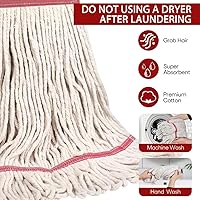 Vista 2 de MATTHEW CLEANING Cabezal de Trapeador de Servicio Pesado Comercial de Repuesto para Limpieza General y de Pisos, Repuesto de Cabezal de Hilo de Azul