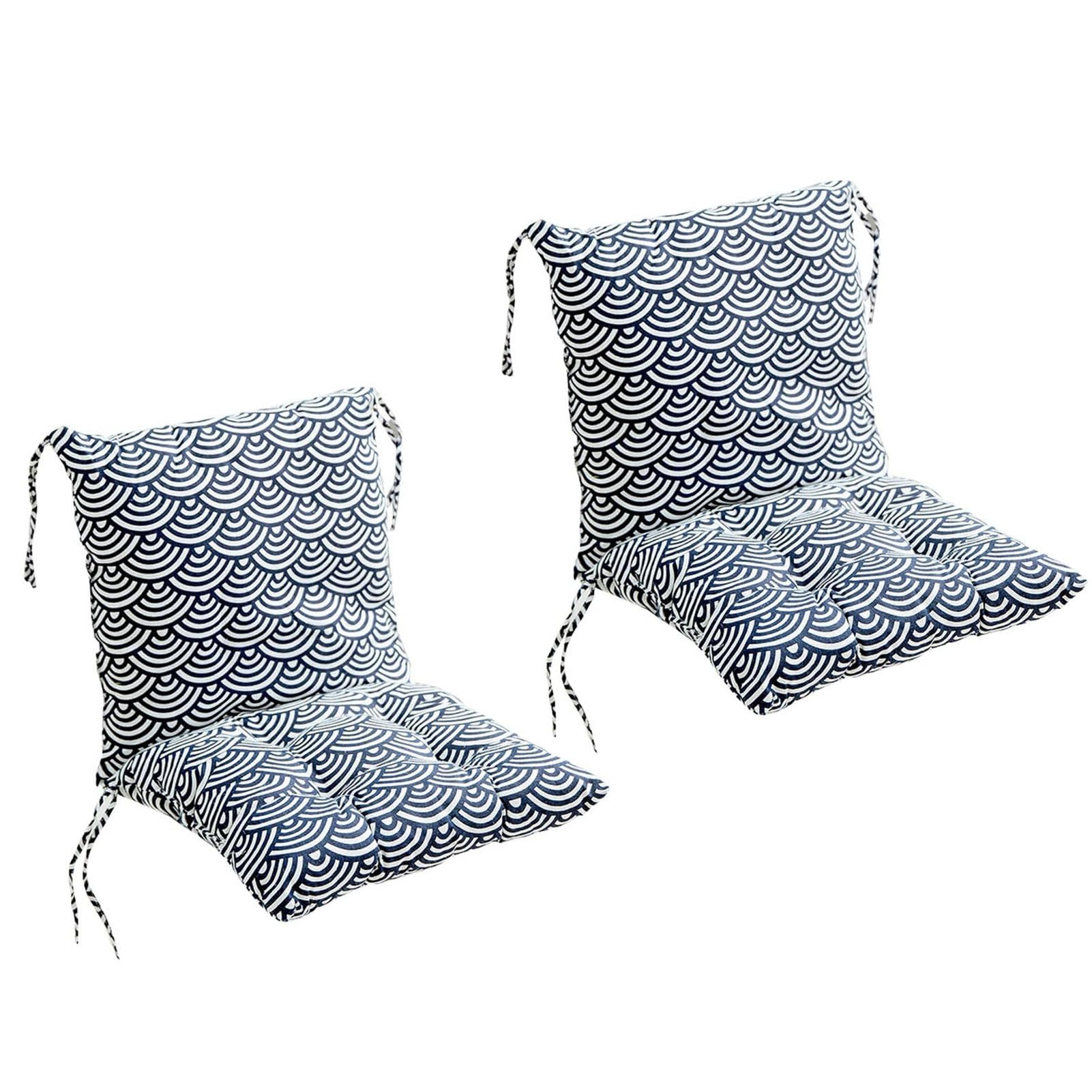 HLXHG 2 Pieces of Chair Cushion Pads Seat with Back, 40x80cm Low Back Cushion with Ligaments, Garden Chair Cushion, Indoors/Outdoors Patio Seat Pad Cushion, Removable Backrest Cushion,21