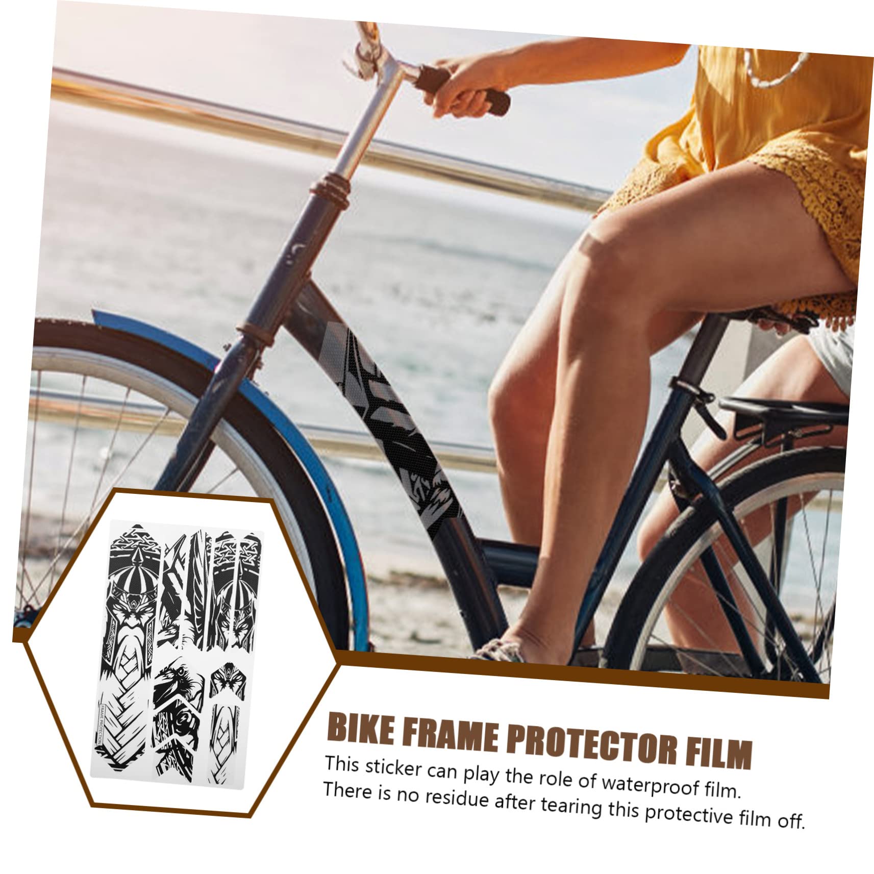 YARNOW 3pièces Film Transparent pour Cadre De Vélo Autocollant Aux Rayures pour Et Étanche Compatible avec Types De Vélos