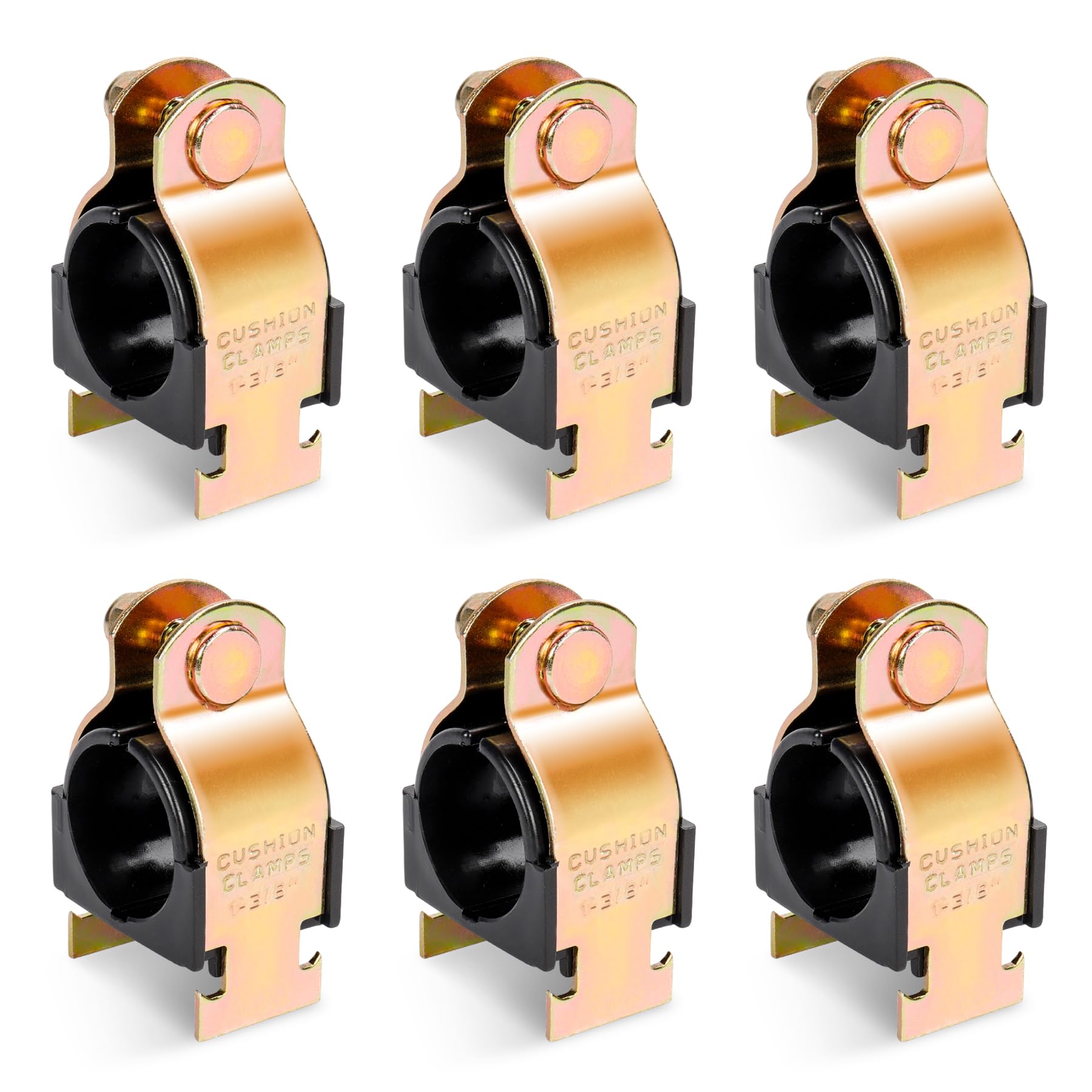 LBG Products 6 Pack Rubber Cushion Strut Clamp, 1-3/8" OD Pipe Strut Clamps for Mounting Copper Piping,PEX Pipe,CVPC Tubing,Heat Resistant Mount Strut