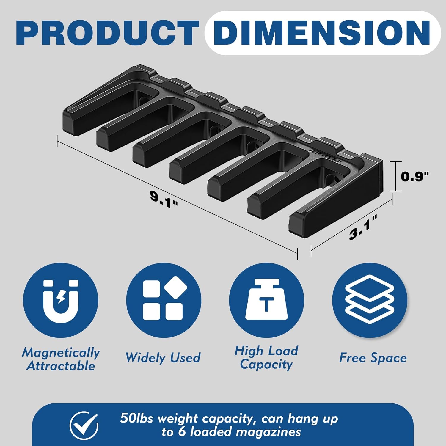 Aoanoko PMAG Rack Wall Mount,Mag Holder|AR Magazine Hodler|Wall Mount Display Mag Storage,Home Magazine Storage Rack,Mag Rack for Gun Safe,Locker,Cabinet,Wall