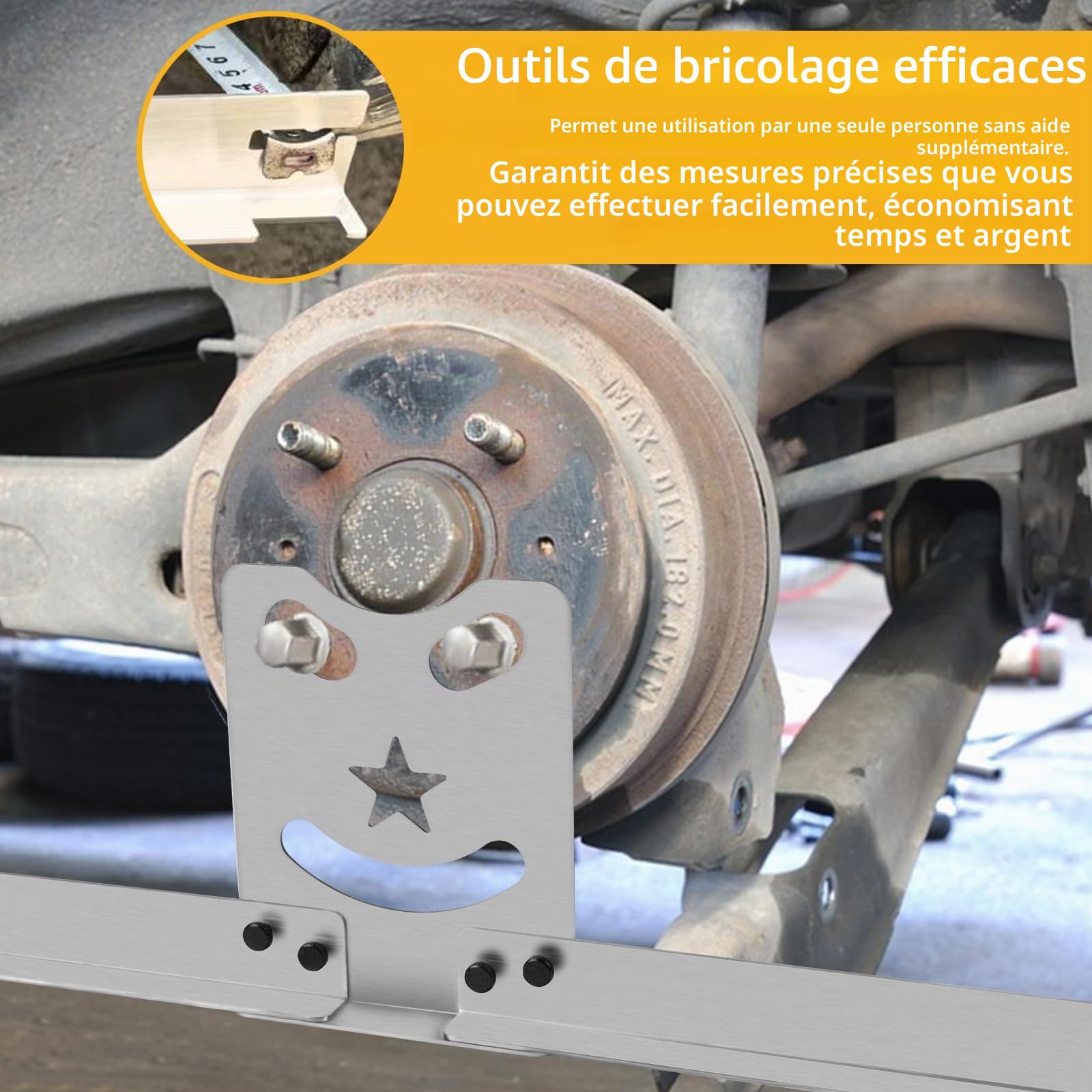 Plaques de contrôle d'alignement de roue, plaques d'alignement de chasse robustes, kit d'outils d'alignement de voiture pour une mesure précise et une calibration rapide, outil d'alignement de