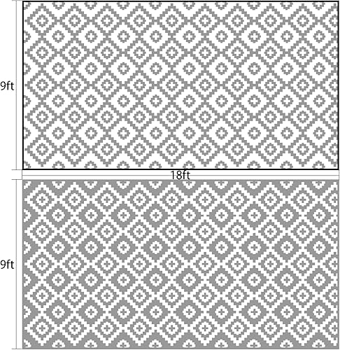 Miniatura 2 de RVGUARD Alfombras de exterior, alfombra reversible para patio de 9 x 18 pies, alfombras de campamento impermeables para interiores y exteriores,