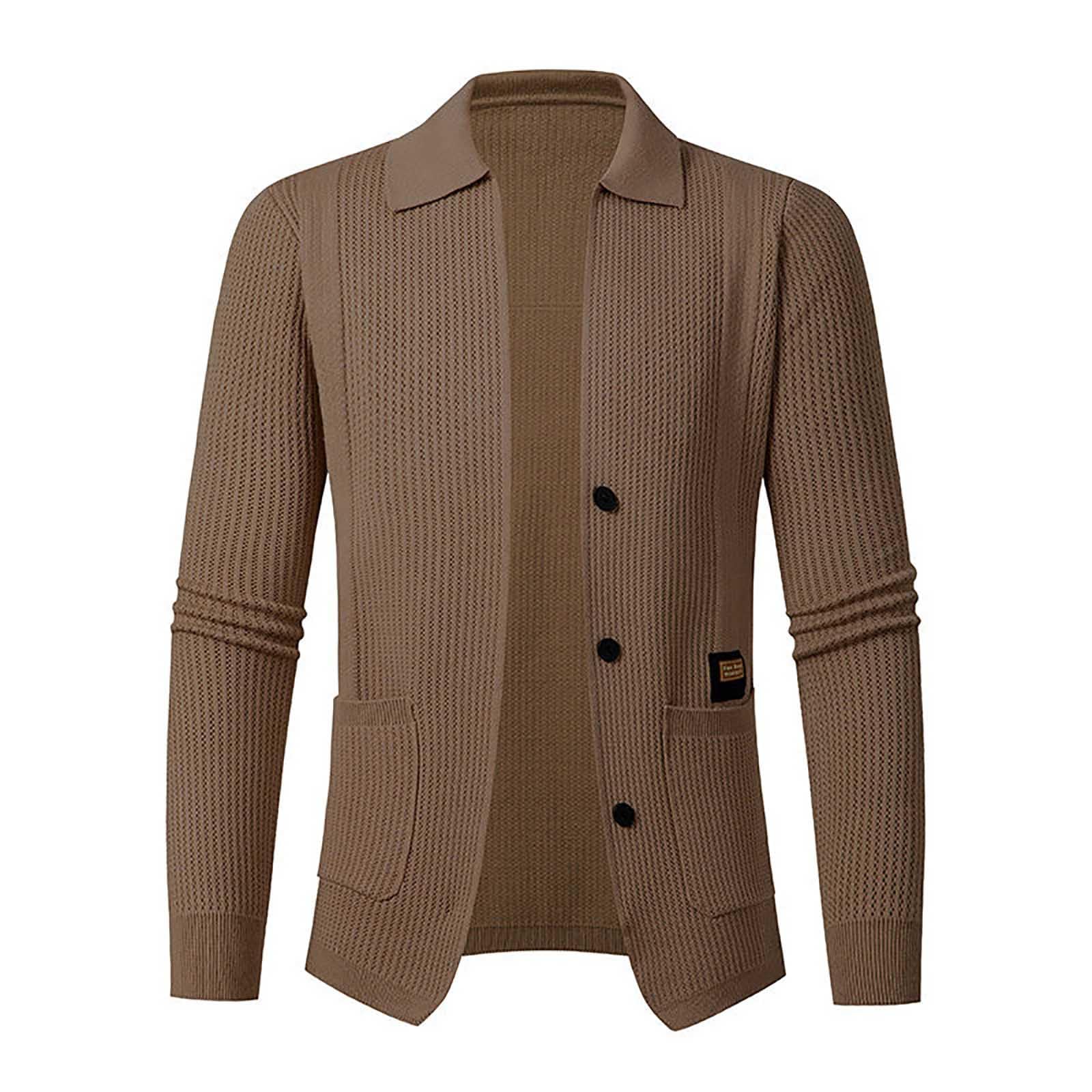 Cardigan de hombre de lana con punto trenzado de alta calidad y elegante cuello chal 4