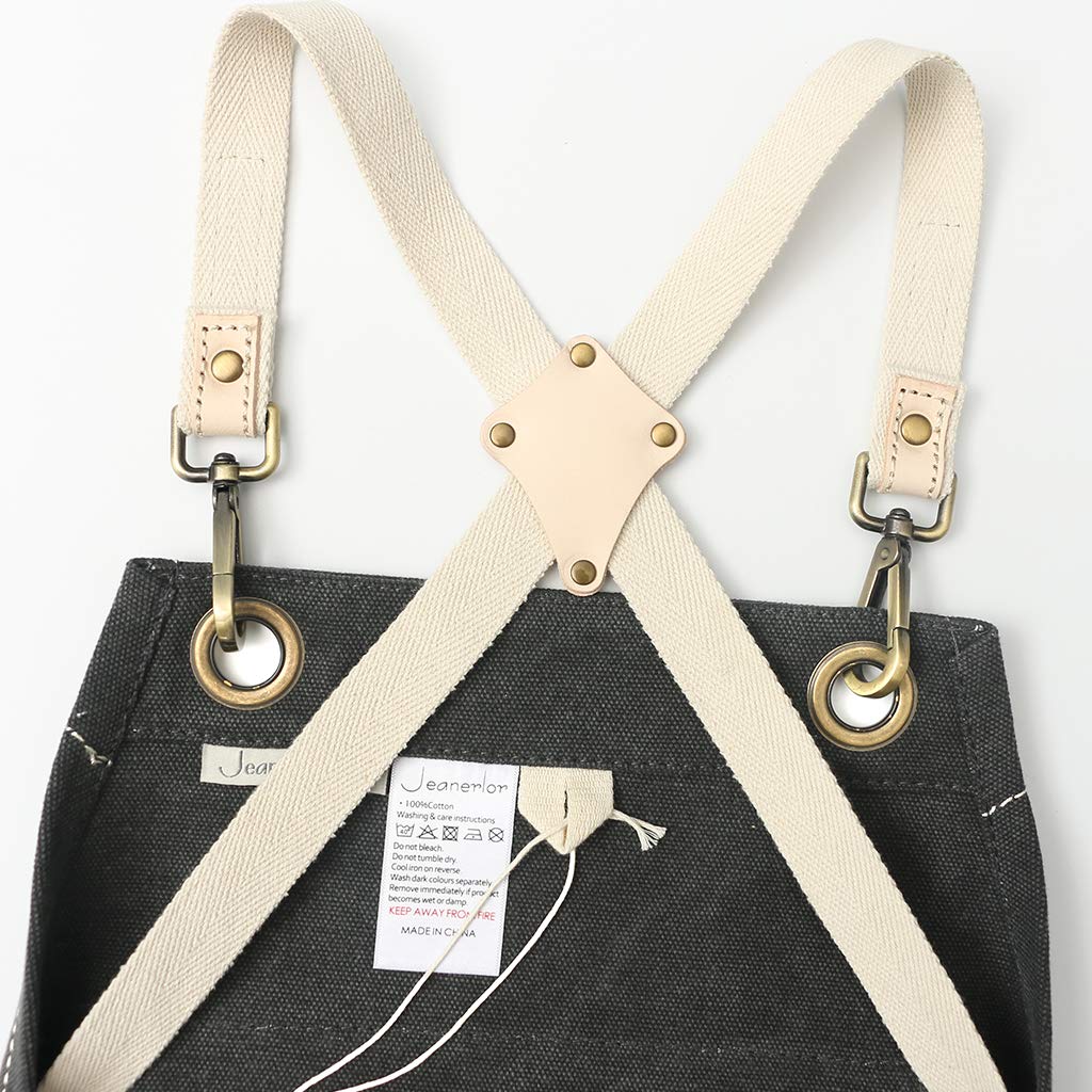 Jeanerlor - Wasserabweisende Arbeitsschürzen für Damen und Herren, Segeltuch, Werkzeugschürze mit Taschen, verstellbar von S bis XXXL