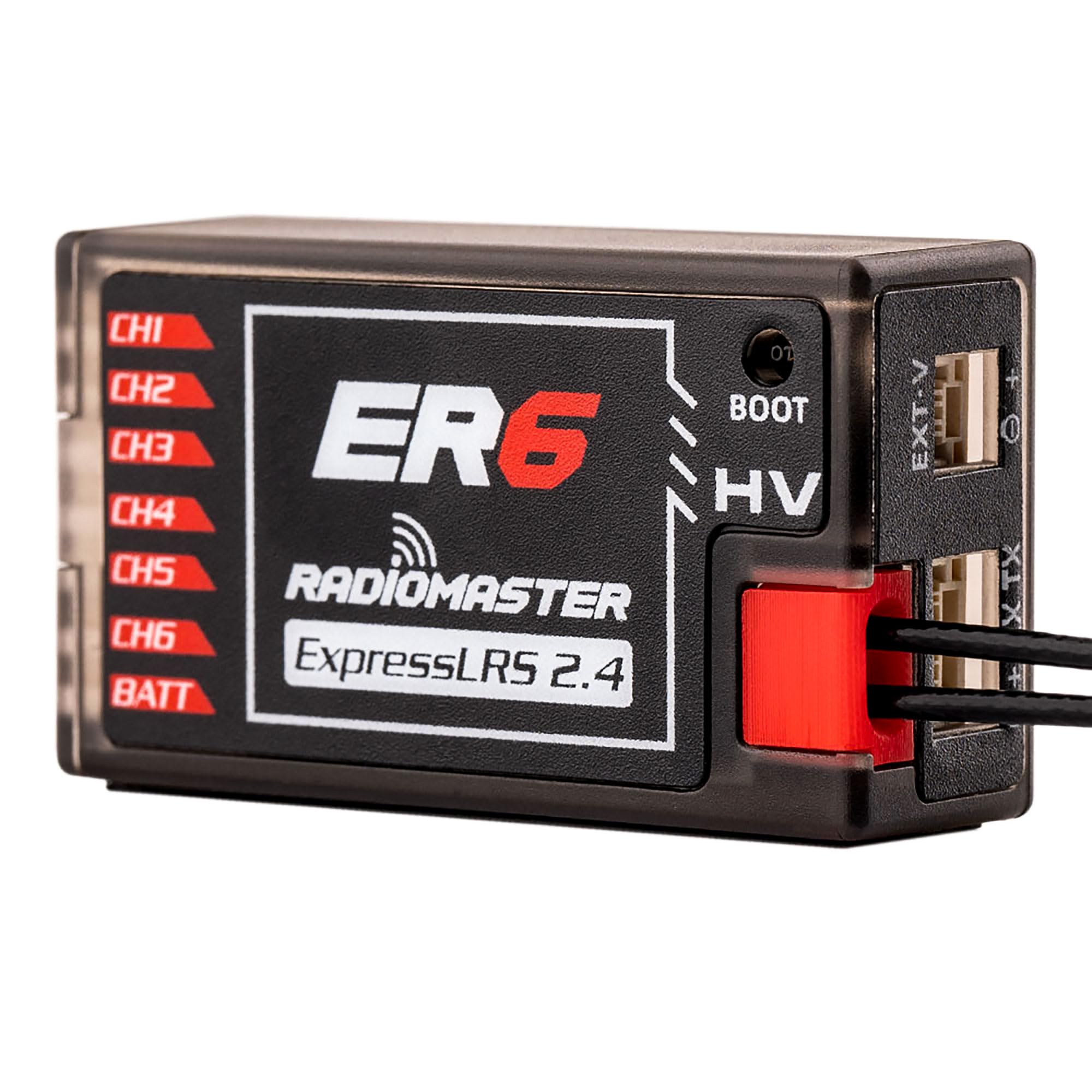 RadioMaster ER6 ELRS PWM Receiver: 2.4GHz 6Ch ExpressLRS Receiver Nano Module for Fixed Wing RC Vehicles by Speedybee