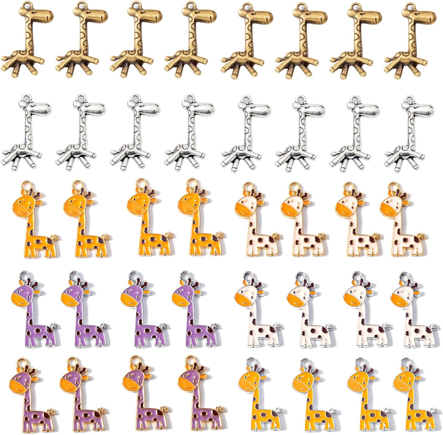 Stino Paired Bulk Enamel & Metal Charms for Jewelry Making, Colorful Metal Pendant for Bracelet Necklace and Crafting